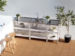 BELIANI VILAMA - Buitenkeuken eiland - Wit - Staal — thumbnail 3