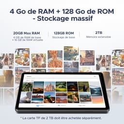 DOOGEE Tab A9 Pro -Tablet-Android 15- 10,1 inch HD IPS -24GB ROM+128GB ROM（2TB TF）-BT5.0-6580mAh/18W-Dubbele luidsprekers-Face ID-5G Wi-Fi-A GPS-GPS-Zwart — thumbnail 4