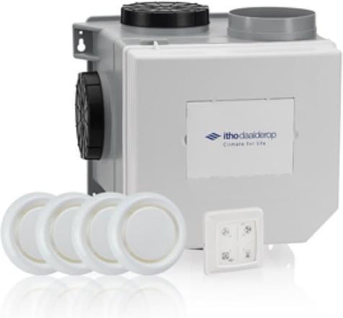 Itho Daalderop CVE-S eco fan ventilator box alles-in-1 pakket SE 325m3/h + vochtsensor + RFT auto + 4 ventielen - euro stekker — afbeelding 1