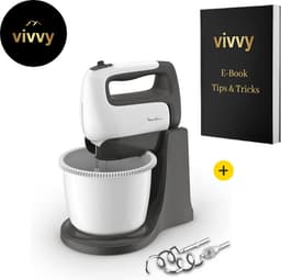 Mixer Met Mengkom Multifunctioneel - Keukenmixer Met Mengkom 2 In 1 - Deegmachine Met Garde & Haken - 100% Tevredenheidsgarantie - 500W - 5 Snelheden - 2.5 Liter — thumbnail 1