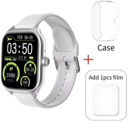 Sjika - Max Smartwatch – Inclusief Hoesje + Screen Protector – ECG, Bloeddrukmeting, SpO2, Hartslag & Slaapmonitor – Fitnesshorloge Voor Android & iOS – Multisport Modes - Grijs - Voor mannen en vrouwen - Perfect cadeau — thumbnail 1