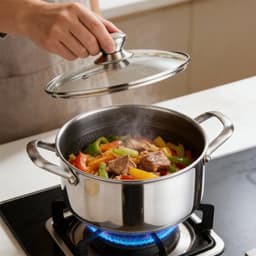 Cheffinger, Soeppan 28 cm, 8 l, met antiaanbaklaag en deksel, Zilver — thumbnail 4