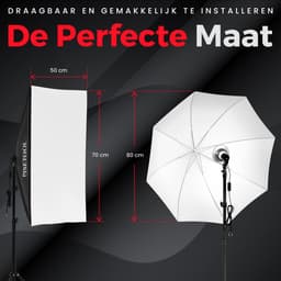 Pixetool Green screen 3 x 3M met Achtergrondsysteem 2,6 x 3M – Fotostudio Set – Greenscreen Set – Inclusief, Softbox, Paraplu’s, Lamphouders, LED lampen, Reflectiescherm & Draagtas - Vaderdag Cadeau — thumbnail 4