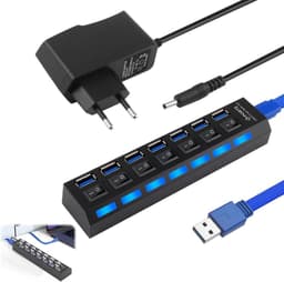USB Hub 7 Poorten USB 3.0 & 2.0 - Dataoverdracht 5 Gbit/s - Plug & Play — thumbnail 5