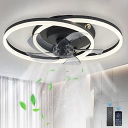 Moderne LED Plafondventilator met Verlichting 50CM - Stille Ventilator, Dimbaar Licht en Afstandsbediening/App — thumbnail 2