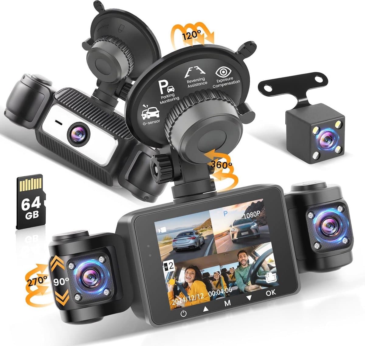 Dashcam 1080P Auto Camera met 2.4'' IPS Scherm en 170° Groothoek — afbeelding 1