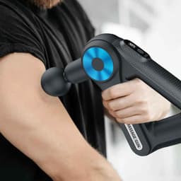 De Warenloods - Mini Massage-gun - Massageapparaat - 9 Koppen en Niveaus - Massage Pistool - Driehoekig - Zwart — thumbnail 3