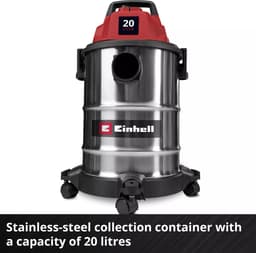 Einhell Elektrische Nat-/Droogzuiger TC-VC 2045 S - 900 W - 180 mbar - 20 L - Blaasaansluiting - Incl. diverse accessoires - kunststofslang 1,5 m - 3-delige kunststof buis - Schuimfilter — thumbnail 3