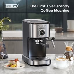 HiBREW H5A Espresso Machine – koffiezetapparaat – 15 Bar – Nauwkeurige Temperatuurmeter – Sterke Stoomfunctie – 1.2L – Melkopschuimer – One-Touch Koffiezetapparaat — thumbnail 4