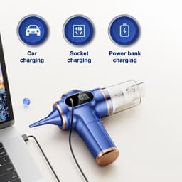 Handheld autostofzuiger - 120W snoerloze, oplaadbare autostofzuiger | Autostofzuiger met batterijniveau-indicator en krachtige zuigkracht, geschikt voor het reinigen van voertuigen, huizen en tapijten. — thumbnail 2