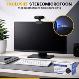 Clerby - Webcam - voor PC met Microfoon - 1080P Full HD - Streaming Camera - Laptop - Gaming - Kantoor - Zwart — thumbnail 4