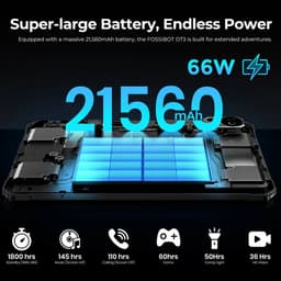 FOSSiBOT DT3 5G robuuste tablet, Android 15, 10,4 inch 1200x2000 scherm, 12 GB RAM, 256 GB ROM, WiFi 6, 21560 mAh-batterij, 66 W snelladen, 64 MP + 32 MP camera, LED-zaklamp, NFC, GPS/GALILEO/GLONASS/QZSS/BEIDOU/NavIC — thumbnail 3