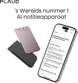 Plaud Note - LLM Empowered - AI Voice Recorder - Starlight - 64gb intern geheugen - - Incl. Magnetic Black case in verpakking - Magsafe - Originele PLAUD hoes — thumbnail 2