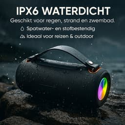 SyncGear Bluetooth Speaker 30W – Draagbare Draadloze Speaker met RGB Lichtshow - Muziekbox - Tot 20 uur - Geluidsbox - Zwart — thumbnail 2
