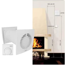 Warmteverdeler ventilator met thermostaat voor optimale warmteoverdracht - Ø 125 mm 1000 mm — thumbnail 5