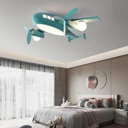 Moderne Dimbaar LED Plafondlamp Kinderkamer Vliegtuig 48W - Wit/Warm/Koud Licht - Ø60cm of Ø70cm — thumbnail 4