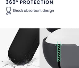 kwmobile cover voor oordopjes case - geschikt voor Sony WF-C710N - Trendy beschermhoes draadloze oordopjes in zwart — thumbnail 2