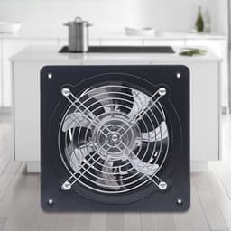 150mm afzuigventilator - met 7-bladige ventilator - zwart - hoog vermogen - zelfsluitende terugslagklep — thumbnail 2