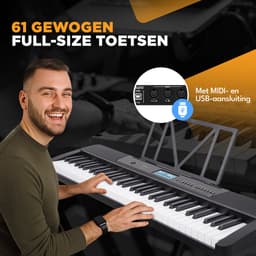 Finesse Keyboard Piano - Statief & Accessoires - 61 Keys - MIDI - Digitale Piano - Elektrische Piano - Kind — thumbnail 3