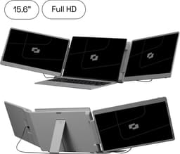 Screenmate® Flip Portable Monitor 15,6” - Draagbare Monitor met Beschermhoes - Extra Scherm Laptop - Draagbaar Beeldscherm - Grijs — thumbnail 1