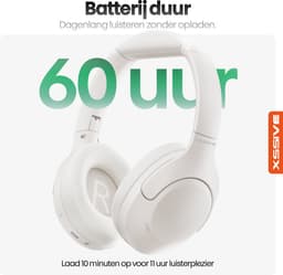 Xssive H11 Draadloze Over-Ear Koptelefoon met Active Noise Cancelling & Transparency Mode - 60+ Uur Batterij - 9 EQ Modi & ANC - Wit — thumbnail 5