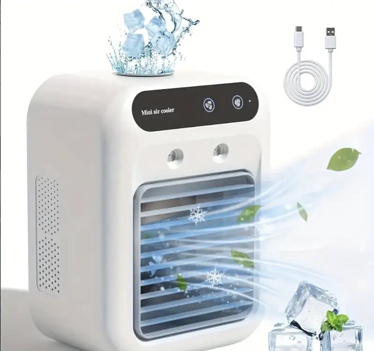 Draagbare All-in-One Airconditioner, een Mini Luchtbevochtiger Ventilator met Koelingsfunctie, Perfect voor Kantoor en Thuisgebruik — afbeelding 1