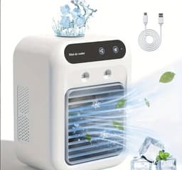 Draagbare All-in-One Airconditioner, een Mini Luchtbevochtiger Ventilator met Koelingsfunctie, Perfect voor Kantoor en Thuisgebruik — thumbnail 1