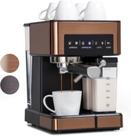 MKSS® Espressomachine - Koffiezetapparaat - Koffiemachines - Bruin — thumbnail 1