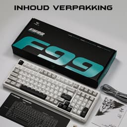 EPOMAKER x AULA F99 - Wit - Mechanisch Draadloos Toetsenbord - RGB - 100% - QWERTY - Gaming Keyboard - Leobog Reaper Switch — thumbnail 3