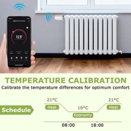 Slimme Radiatorknop set van 3 met App Bediening en Timerfunctie — thumbnail 2