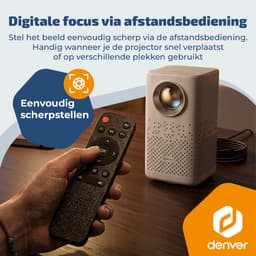 Denver Portable Beamer - 4K 3840x2160P - 150 ANSI Lumen - Projector - Ingebouwde Batterij - Thuisbioscoop - HDMI - USB-C - PR4700 — thumbnail 4