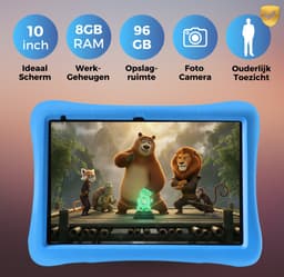 WiseQ Tablet Kinderen 2026 model - 96 GB - 6000mAh - Ouderlijk Toezicht - Kindertablet 10 inch - Kids Tablet - Android 15 - Blauw — thumbnail 5