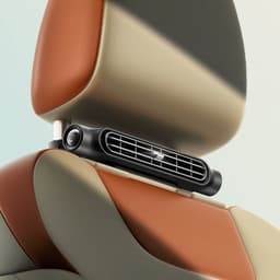Autoventilator voor stoelkoeling, USB-hoofdsteunventilator voor in de auto, geschikt voor voor- en achterstoelen, ventilator voor de achterbank, draagbare autoventilator met 3 snelheden — thumbnail 5