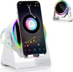 Namajunas - 5-in-1 Wireless Mini RGB Speaker - Telefoonhouder - Telefoonhouders Auto - Magnetisch - Bluetooth Speaker - Draadloze Oplader - Wireless charger - GSM Lader - 360° verstelbare houder voor iPhone/Android/iPad/Samsung - Cadeau — thumbnail 1