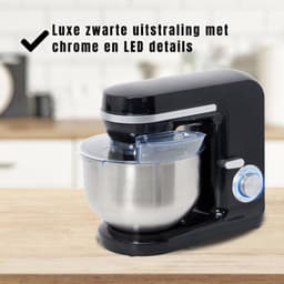 DYNA® Mixer met mengkom - Mixer - Mixer met mengkom keukenmachine - Zwart - ‎37cm x 24cm x 32cm; 4.4 kg — thumbnail 5