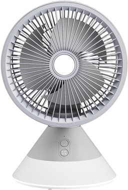 Draagbare bureauventilator - Oplaadbaar - Werkt op een 4000mAh batterij - Drie ventilatorsnelheden - Met LED-verlichting - 90° verticaal en 90° oscillerend - Geschikt voor thuis en op kantoor - Wit — thumbnail 1