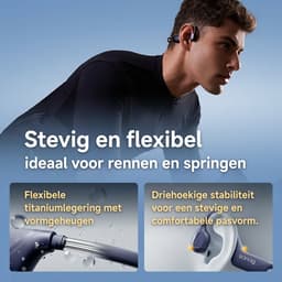 Sanag Bone Conduction Headphones – Sport Koptelefoon – Headset Hardlopen – Open-Ear Sport Headset Bluetooth 5.4 – Veilig Fietsen & Hardlopen – 8 Uur Batterij – IPX5 Waterdicht – Titanium Frame – Zwart — thumbnail 3