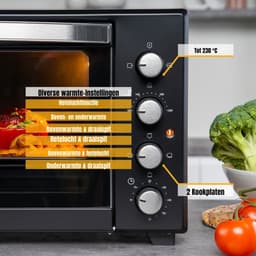 RONN® Heteluchtoven - Oven - Airfryer Oven - Zwart - 56cm x 41cm x 35cm; 9.8 kg — thumbnail 4
