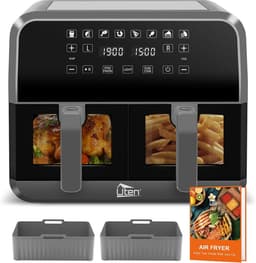 Dubbele Heteluchtfriteuse XL 8L - Dual Zone Airfryer met 2 Siliconen Matten & Recepten — thumbnail 1