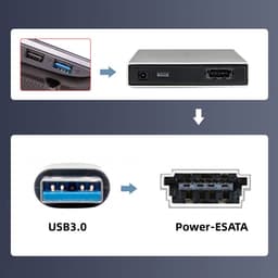 USB 3.0 naar eSATAp Adapter Kabel voor Harde Schijf SSD en ODD — thumbnail 3