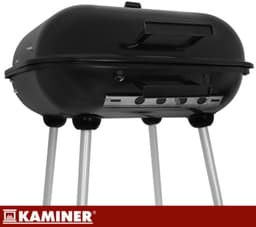 Kaminer Houtskoolbarbecue met deksel, 77 x 53 x 46 cm voor tuin en terras — thumbnail 4