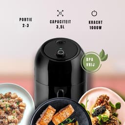 RONN® Mini Airfryer - Airfryer - Heteluchtfriteuse - Compact - Zwart - 28cm x 29cm x 37cm ; 3 kg — thumbnail 4