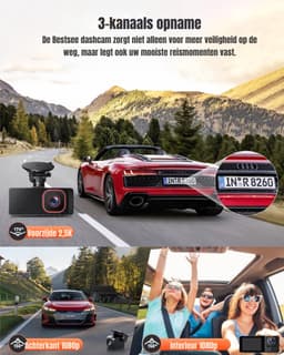 SVN® Dual Dashcam - Voor en Achter Camera – Auto Camera Met Nachtzicht – Zwart - 2cm x 11cm x 5cm — thumbnail 3