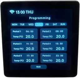 Inbouw thermostaat | Wifi touchscreen Tuya Smart Life | 230V 4-draads 3A | Zwart — thumbnail 2