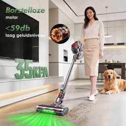 Hiaonyx Steelstofzuiger Draadloos,35000Pa, Tot 50 minuten werking, Met 2 accu’s, 1,6L stofcontainer, Geschikt voor huisdierenharen en tapijt,Rood — thumbnail 2
