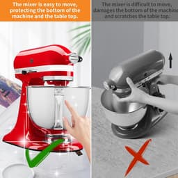 Keukenmachine Glijplank - Mixer Onderstel - Apparaat Verplaatsen - Duurzaam Rubber Materiaal - 34 x 21 cm - Mat Zwart — thumbnail 2