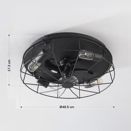 LumenXL - Industriële plafondventilator Fistik - Zwart - Zomer- en winterfunctie - E27 fitting — thumbnail 1