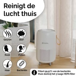 Øvaal Luchtreiniger 2 Stuks - Multi Pack 2 - Air Purifier - met vervangbaar HEPA13 Filter + koolstoffilter - 250 m³/u - Helpt tegen stof, huisstofmijt, hooikoorts en allergie - Slaapstand en Automatische Stand - Luchtkwaliteit Indicator — thumbnail 3