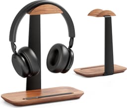 Houten Koptelefoon Standaard voor Bureau - Walnoothout - Universeel — thumbnail 1