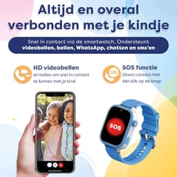 AngelTech Ultra GPS Horloge Kind Met Simkaart 4G – SOS knop – Smartwatch Kinderen – Whatsapp - HD Camera en Videobellen – Smartwatch Kind – GPS Tracker Kind – Smartwatch Kids - Elke polsmaat - Blauw — thumbnail 4